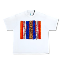 White baseball brush strokes Urban Heavy Tee - texasbilliewilder