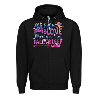Black why fall in love when you can fall asleep Zipper Hoodie - OliviaCreatesArt
