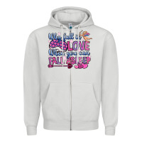 Dove Grey why fall in love when you can fall asleep Zipper Hoodie - OliviaCreatesArt