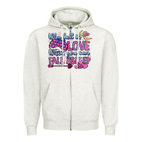 Oatmeal Heather why fall in love when you can fall asleep Zipper Hoodie - OliviaCreatesArt