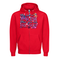 Red why fall in love when you can fall asleep Zipper Hoodie - OliviaCreatesArt