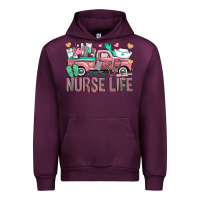 Mauve Wine Nurse Life Truck Urban Hoodie - BundleAndBundleShop