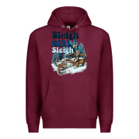 Burgundy sleigh girl sleigh skeleton Premium Hoodie - NancyCooperArtShop