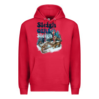 Cardinal sleigh girl sleigh skeleton Premium Hoodie - NancyCooperArtShop