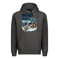 Charcoal Heather sleigh girl sleigh skeleton Premium Hoodie - NancyCooperArtShop