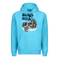 Ocean Blue sleigh girl sleigh skeleton Premium Hoodie - NancyCooperArtShop
