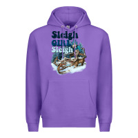 Purple sleigh girl sleigh skeleton Premium Hoodie - NancyCooperArtShop