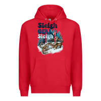 Red sleigh girl sleigh skeleton Premium Hoodie - NancyCooperArtShop