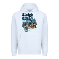 White sleigh girl sleigh skeleton Premium Hoodie - NancyCooperArtShop
