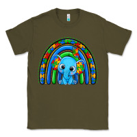 Army Green autism elephant rainbow Classic Tee - Zillion Design Studio