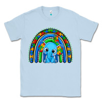 Dusty Blue autism elephant rainbow Classic Tee - Zillion Design Studio