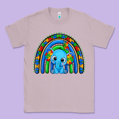 Autism Elephant Rainbow Classic Tee Designed By Zillion Design Studio