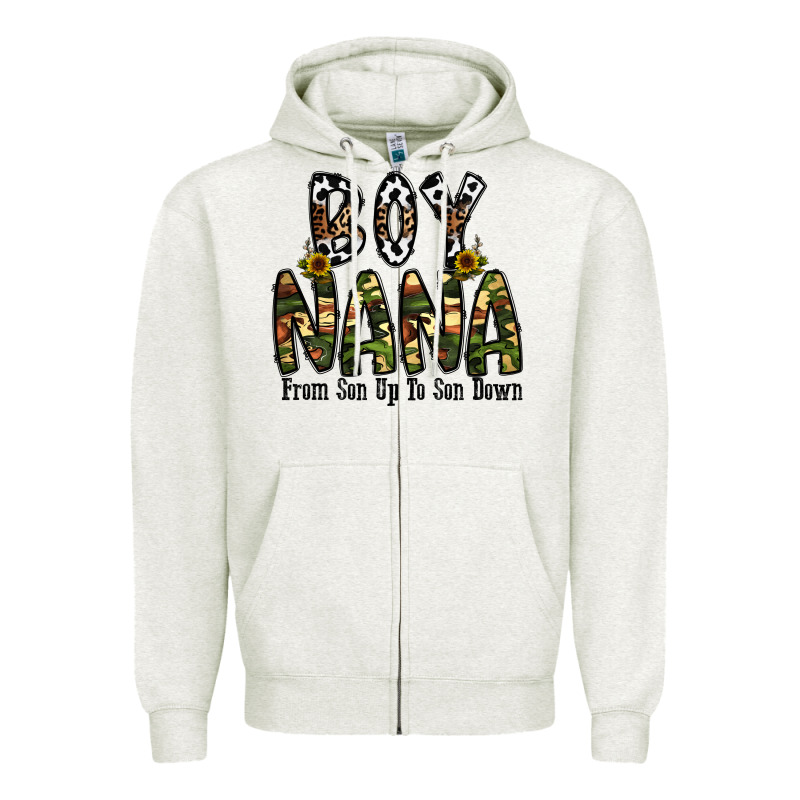 Boy Nana From Son Up To Son Down Zipper Hoodie by CowhideDigitalArt | Teevron