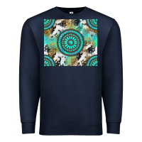 Navy gemstone leopard cowhide Premium Sweatshirt - NancyCooperArtShop