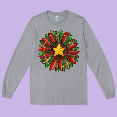 Christmas Sunflower Long Sleeve Tee Designed By Ranaportraitstore