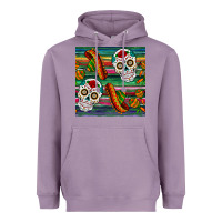 Lavender sugar skull seamless pattern Heavyweight Hoodie - BundleAndBundleShop
