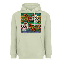 Matcha sugar skull seamless pattern Heavyweight Hoodie - BundleAndBundleShop