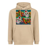 Mushroom sugar skull seamless pattern Heavyweight Hoodie - BundleAndBundleShop