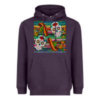 Plum sugar skull seamless pattern Heavyweight Hoodie - BundleAndBundleShop