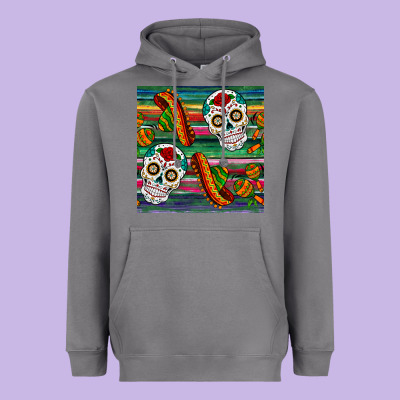 Sugar Skull Seamless Pattern Heavyweight Hoodie Designed By Bundleandbundleshop