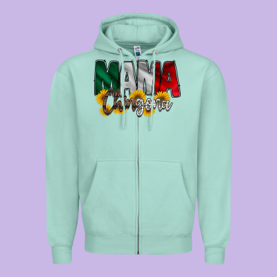 Mama Chingona Zipper Hoodie Designed By Racoondesign
