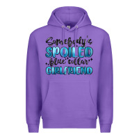 Purple somebodys spoiled blue collar girlfriend Premium Hoodie - MaliasSmallBusiness