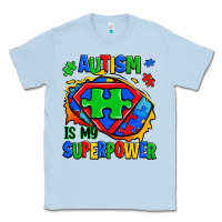 Dusty Blue autism is my superpower ripped shirt Classic Tee - Zillion Design Studio