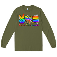 Army Green peace love equality Long Sleeve Tee - Zillion Design Studio