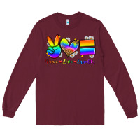 Burgundy peace love equality Long Sleeve Tee - Zillion Design Studio
