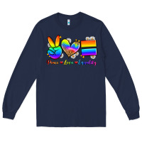 Navy peace love equality Long Sleeve Tee - Zillion Design Studio