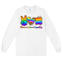 White peace love equality Long Sleeve Tee - Zillion Design Studio