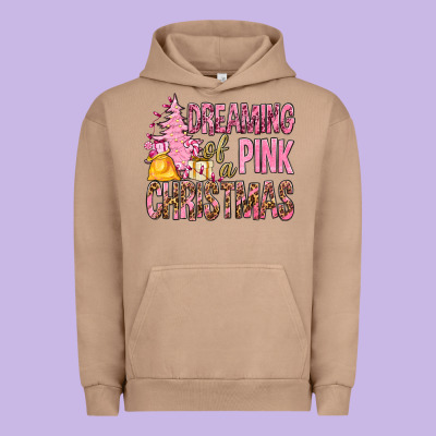 Dreaming Of A Pink Christmas Urban Hoodie Designed By Bundleandbundleshop