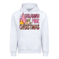 White Dreaming Of A Pink Christmas Urban Hoodie - BundleAndBundleShop