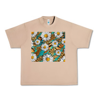 Burro Leopard And Tiger Daisy Urban Heavy Tee - RanaPortraitStore