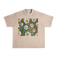 French Oak Leopard And Tiger Daisy Urban Heavy Tee - RanaPortraitStore