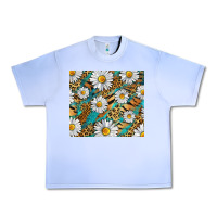 Grape Ice Leopard And Tiger Daisy Urban Heavy Tee - RanaPortraitStore
