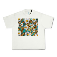 Pistachio Leopard And Tiger Daisy Urban Heavy Tee - RanaPortraitStore