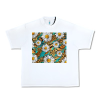 White Leopard And Tiger Daisy Urban Heavy Tee - RanaPortraitStore