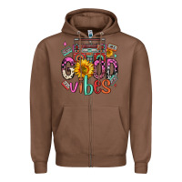 Chestnut good vibes cassette boombox Zipper Hoodie - FaDigitalArtStudio
