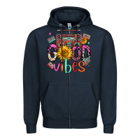 Navy good vibes cassette boombox Zipper Hoodie - FaDigitalArtStudio