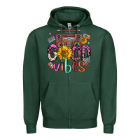 Sports Green good vibes cassette boombox Zipper Hoodie - FaDigitalArtStudio