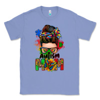 Colony Blue autism mom messy bun Classic Tee - Zillion Design Studio