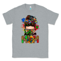 Heather Grey autism mom messy bun Classic Tee - Zillion Design Studio