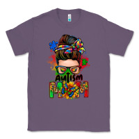 Lavender autism mom messy bun Classic Tee - Zillion Design Studio