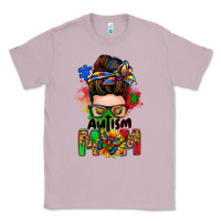 Lilac autism mom messy bun Classic Tee - Zillion Design Studio