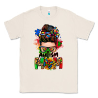 Natural autism mom messy bun Classic Tee - Zillion Design Studio