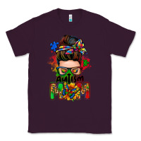 Plum autism mom messy bun Classic Tee - Zillion Design Studio