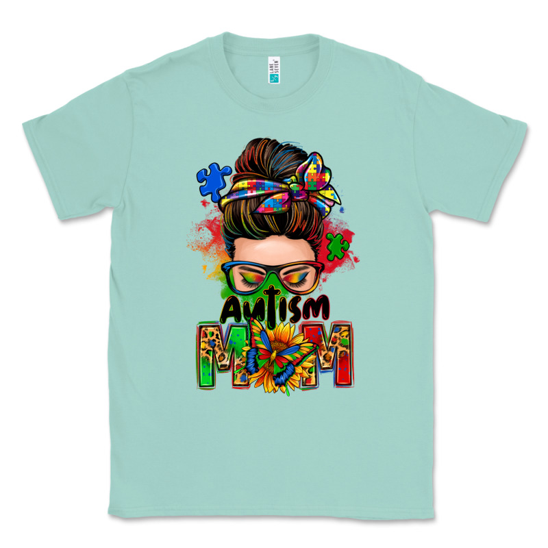 Autism Mom Messy Bun Classic Tee by Zillion Design Studio | Teevron