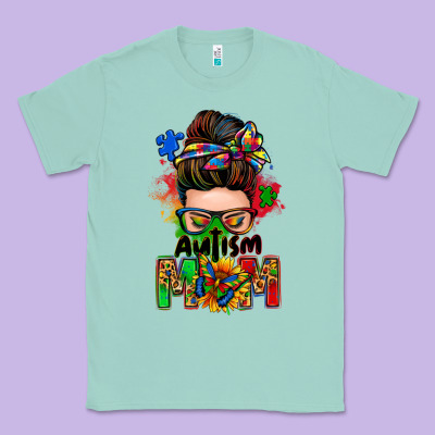 Autism Mom Messy Bun Classic Tee Designed By Zillion Design Studio