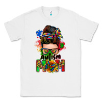 White autism mom messy bun Classic Tee - Zillion Design Studio